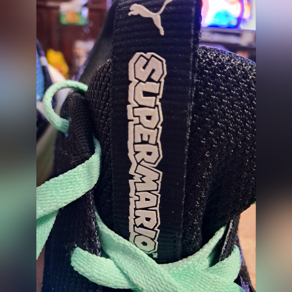 Puma Super Mario Men's  Navy and Teal Sneakers - Picture 9 of 9